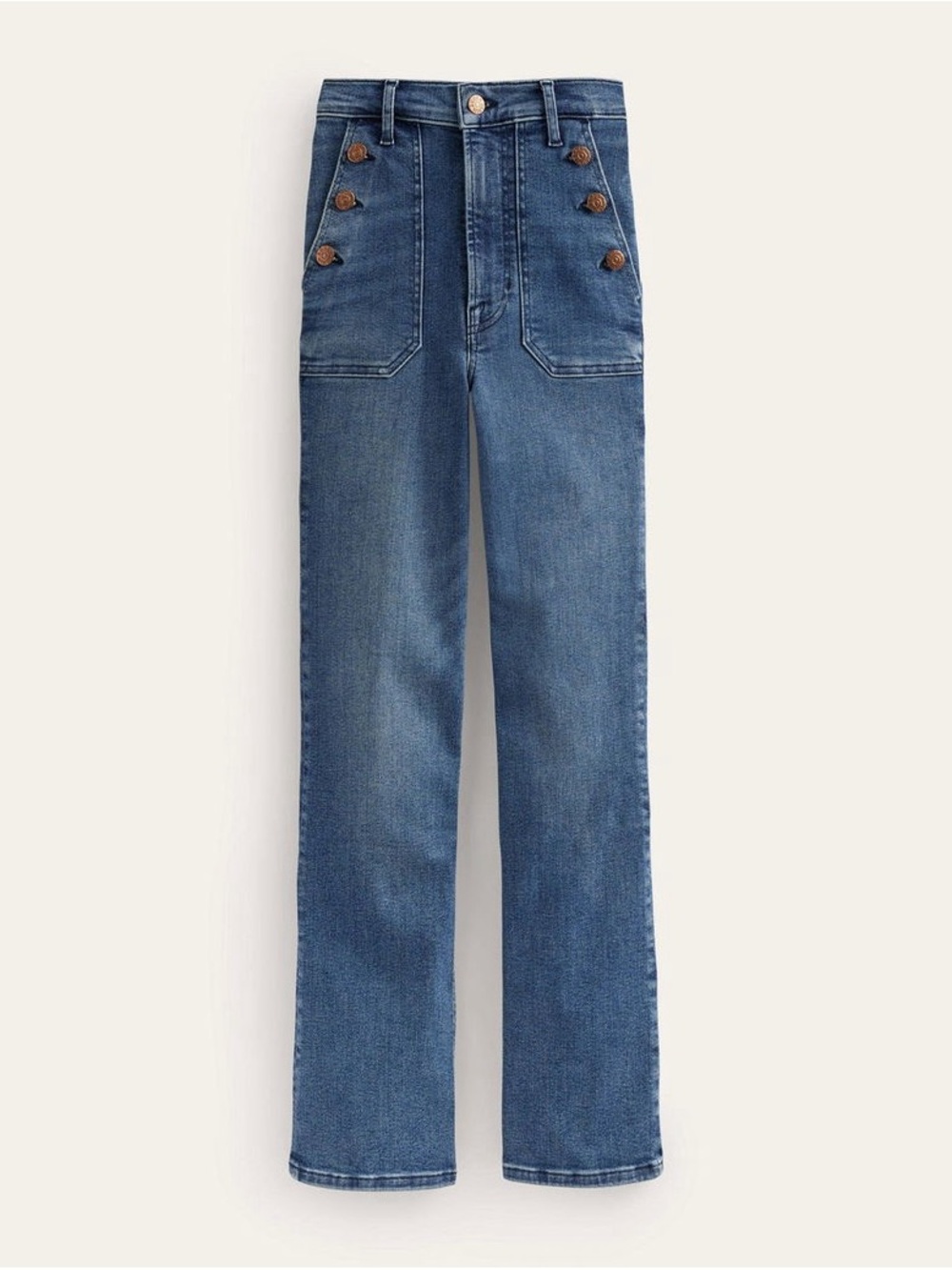 Boden Button Detail Straight Jeans, 30W 32L - Picture 16 of 16